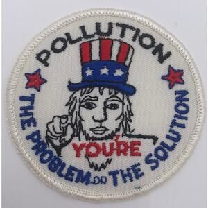Girl Scout Patch -Pollution You're the Problem or You're the Solution- 70's VTG